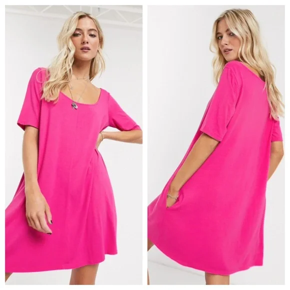 strapless open back dress Oui S Pink Diamante Pocket Linen T Shirt Dress 73323 3440 – Izzi of Baslow main image 1